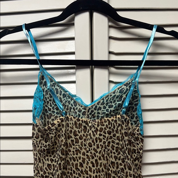 Rampage Leopard Print Camisole with Blue Lace - Picture 5 of 5